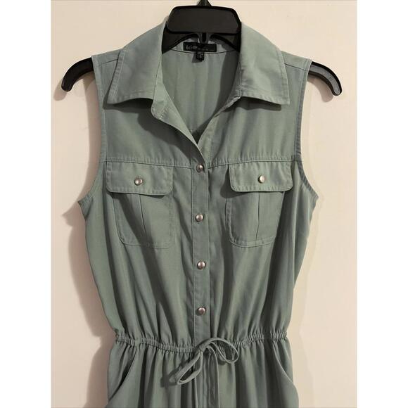 BeBop Pants - Bebop Womens Small Green Elastic Waist Pant Style Sleeveless Jumpsuit! A1388